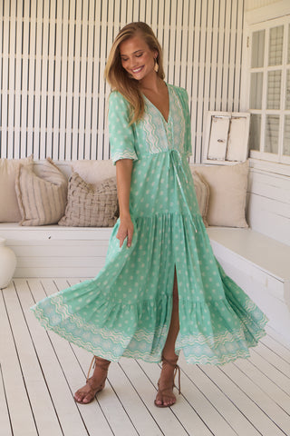 Tessa Maxi Dress Sea Foam - Aviva Parfumerie