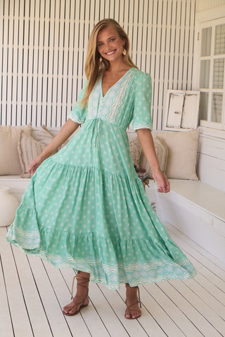 Tessa Maxi Dress Sea Foam - Aviva Parfumerie