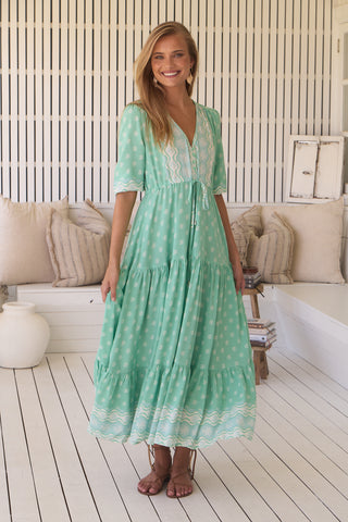 Tessa Maxi Dress Sea Foam - Aviva Parfumerie