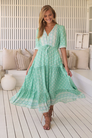 Tessa Maxi Dress Sea Foam - Aviva Parfumerie